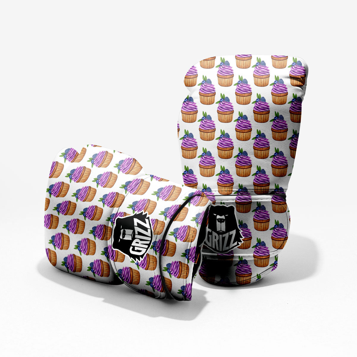 Cupcake Purple Print Pattern Pro Boxing Glove