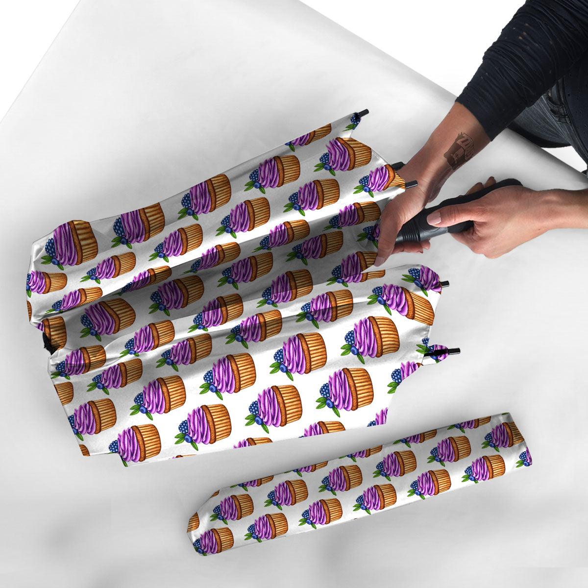 Cupcake Purple Print Pattern Umbrella-grizzshop