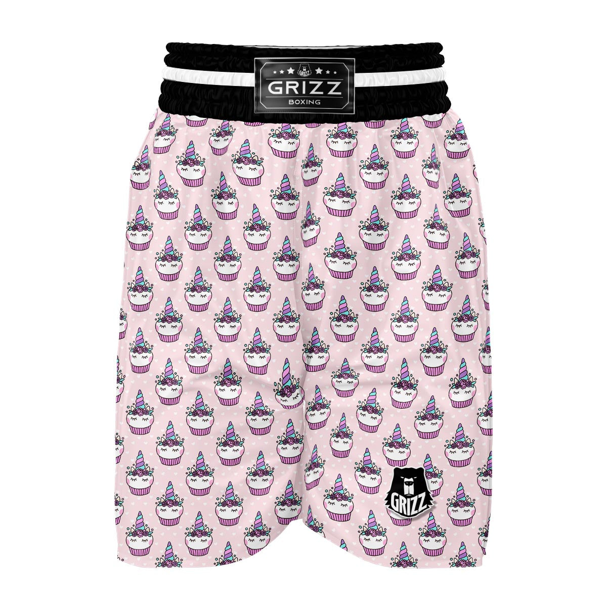 Cupcake Unicorn Pattern Print Boxing Shorts-grizzshop