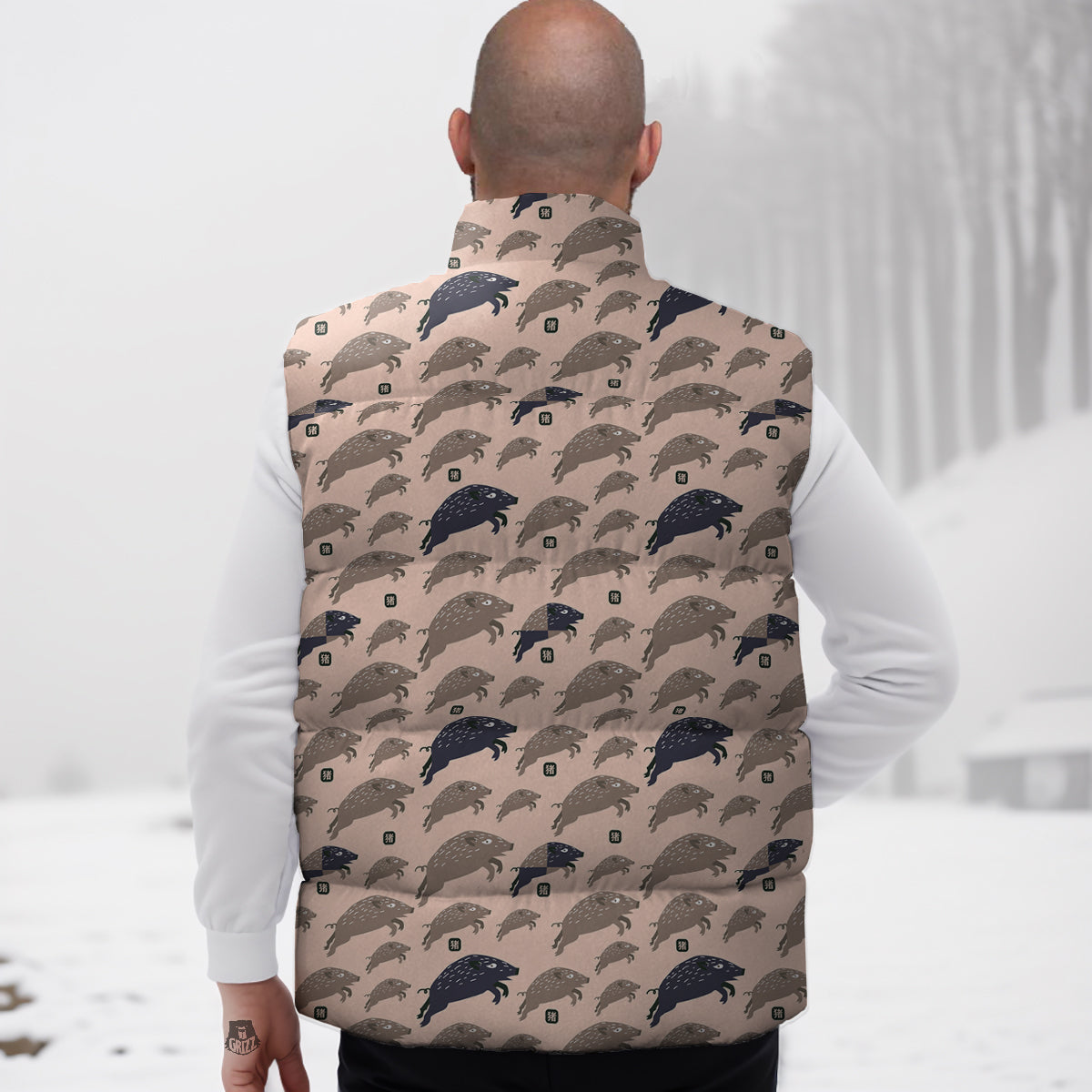 Cupcake Unicorn Pattern Print Down Vest