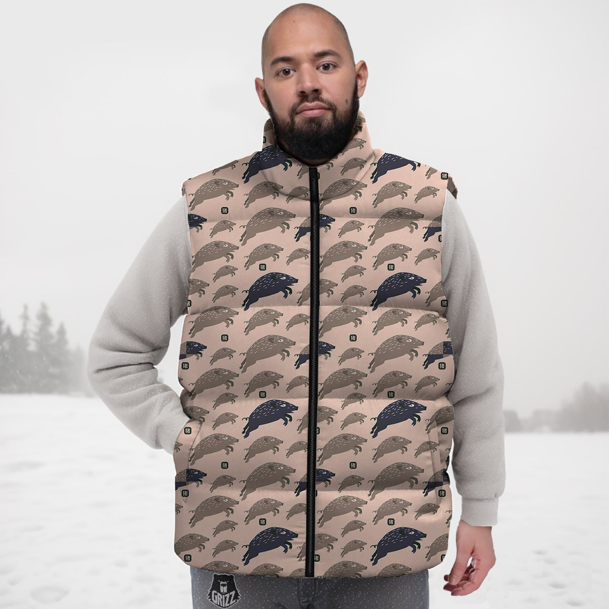 Cupcake Unicorn Pattern Print Down Vest