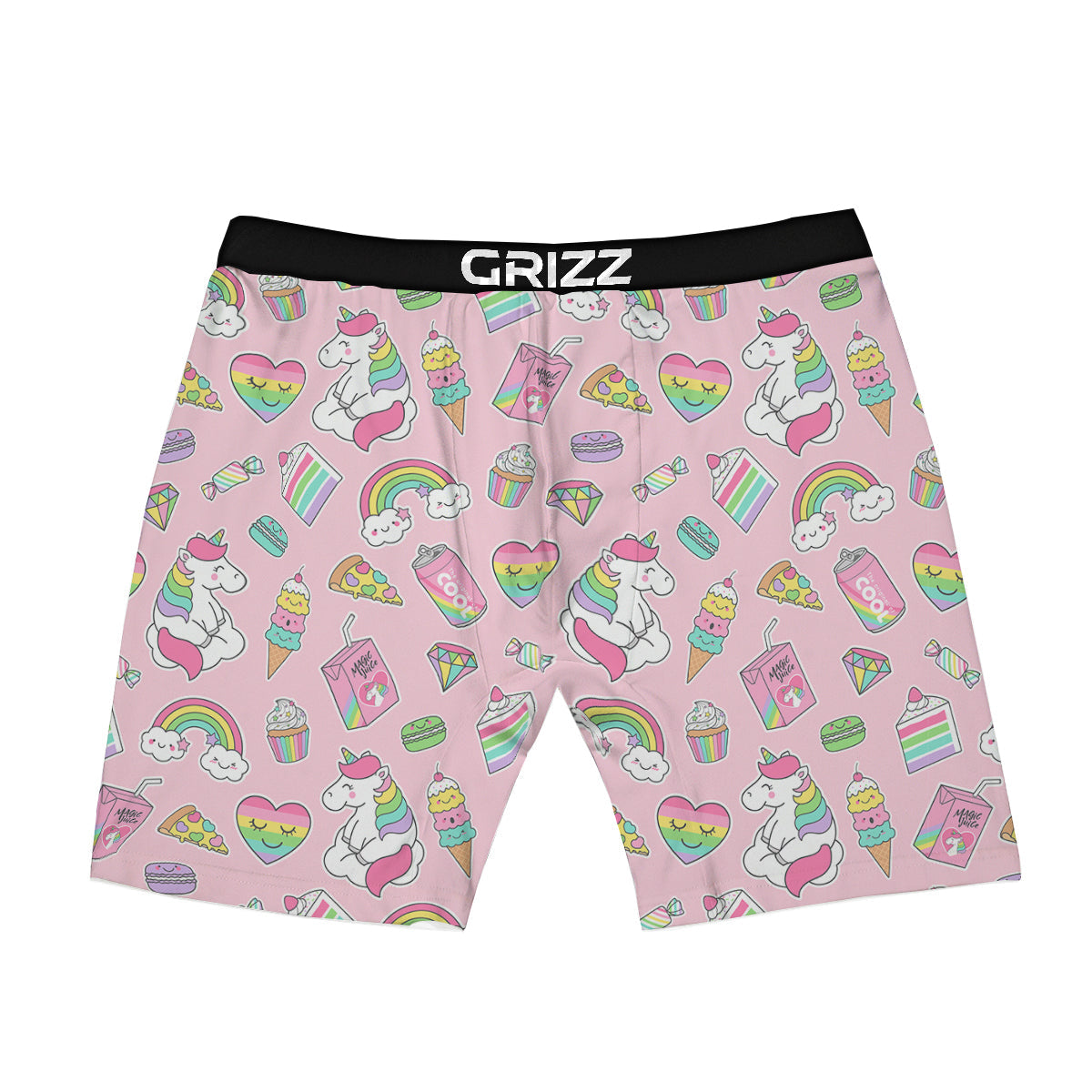 Cupcake Unicorn Print Pattern Boxer Briefs-grizzshop