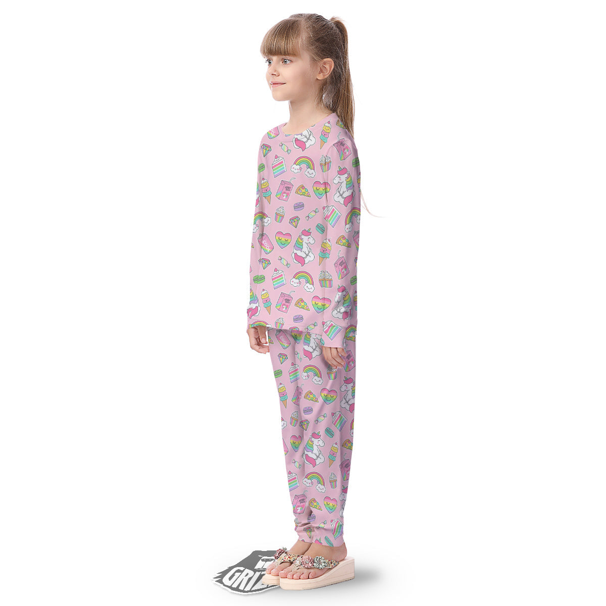 Cupcake Unicorn Print Pattern Kid's Pajamas-grizzshop