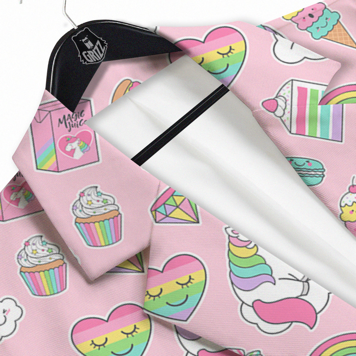 Cupcake Unicorn Print Pattern Men's Sport Coat-grizzshop