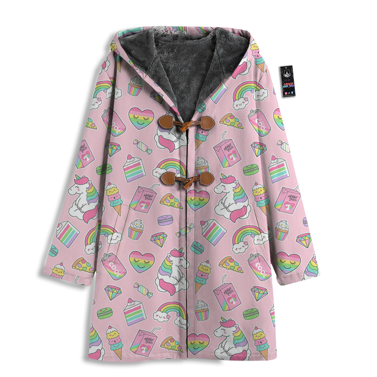 Cupcake Unicorn Print Pattern Men's Windbreaker Jacket-grizzshop