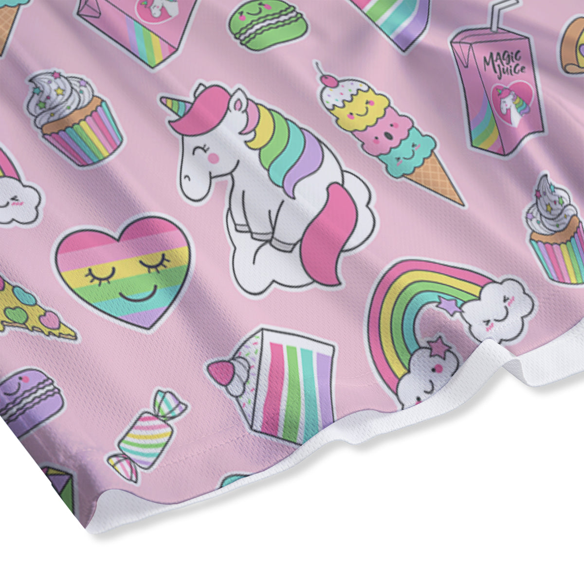 Cupcake Unicorn Print Pattern Mesh Shorts