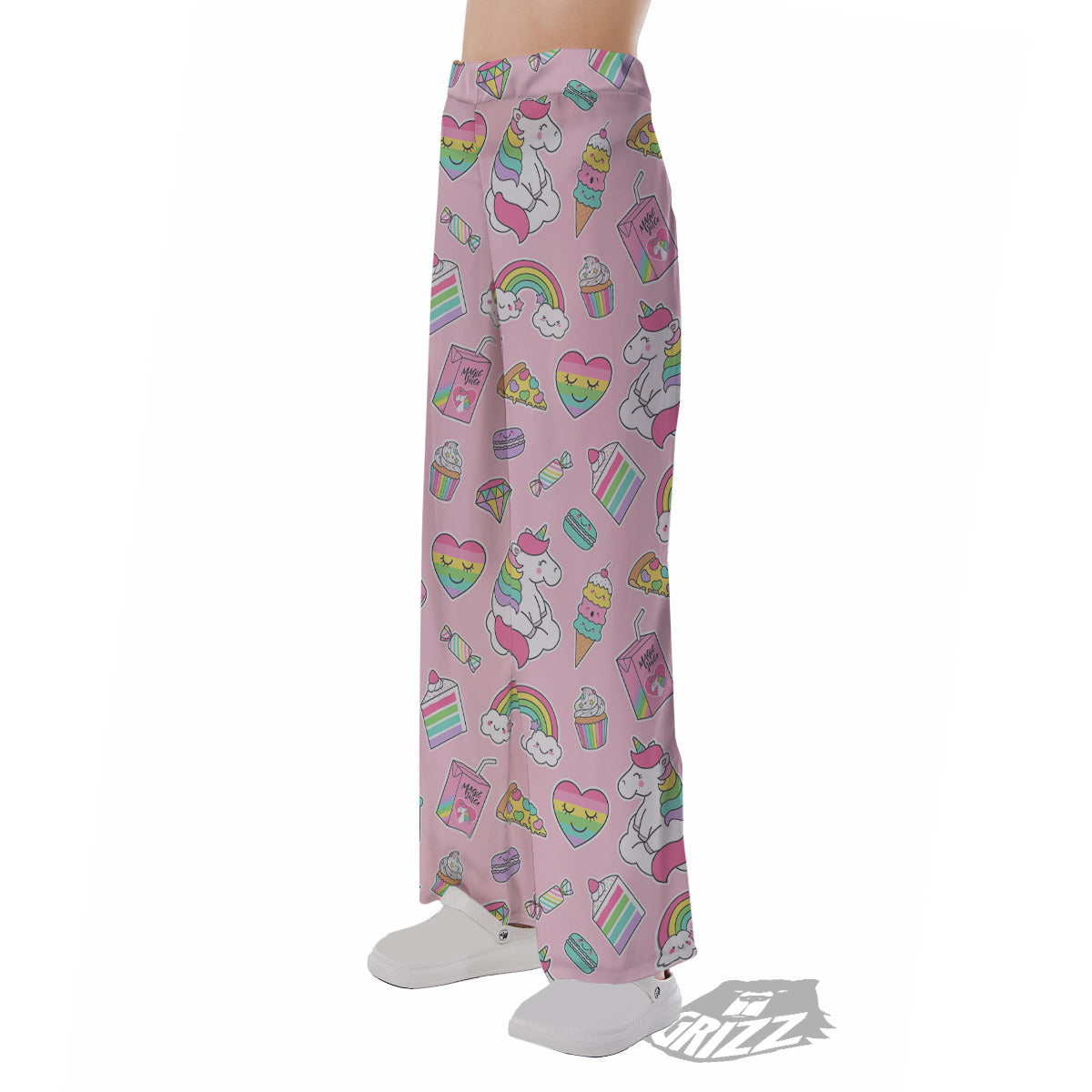 Cupcake Unicorn Print Pattern Pajama Pants-grizzshop