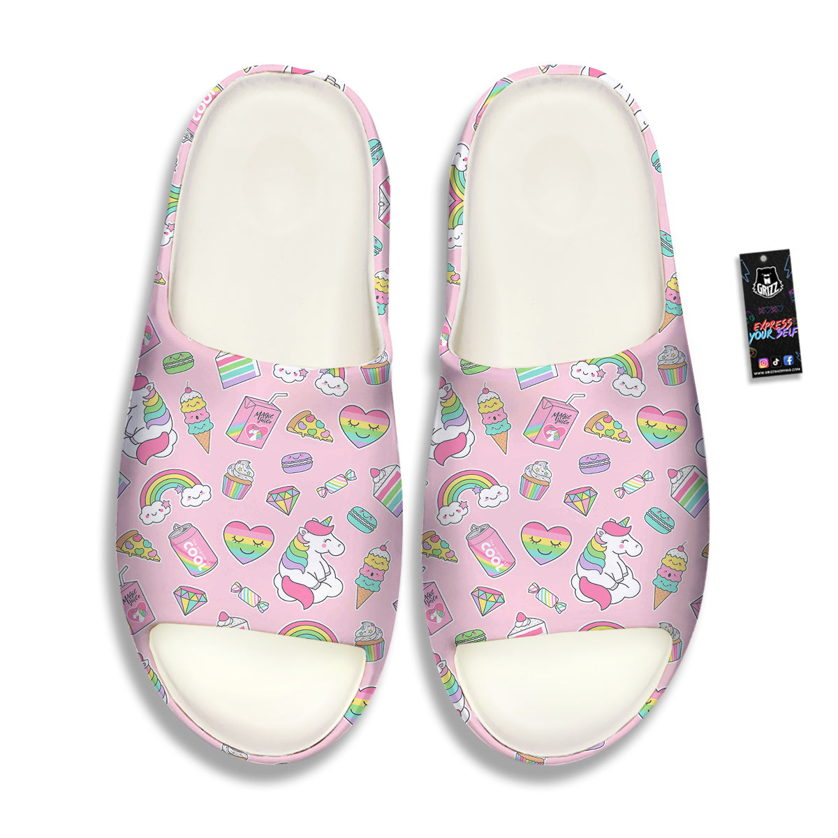 Cupcake Unicorn Print Pattern Sandals-grizzshop