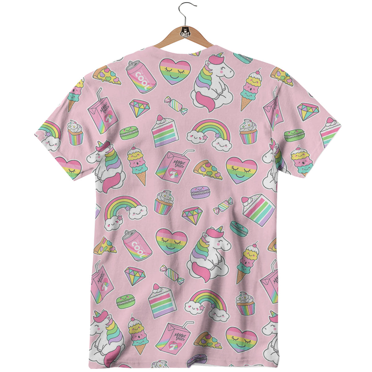 Cupcake Unicorn Print Pattern T-Shirt-grizzshop