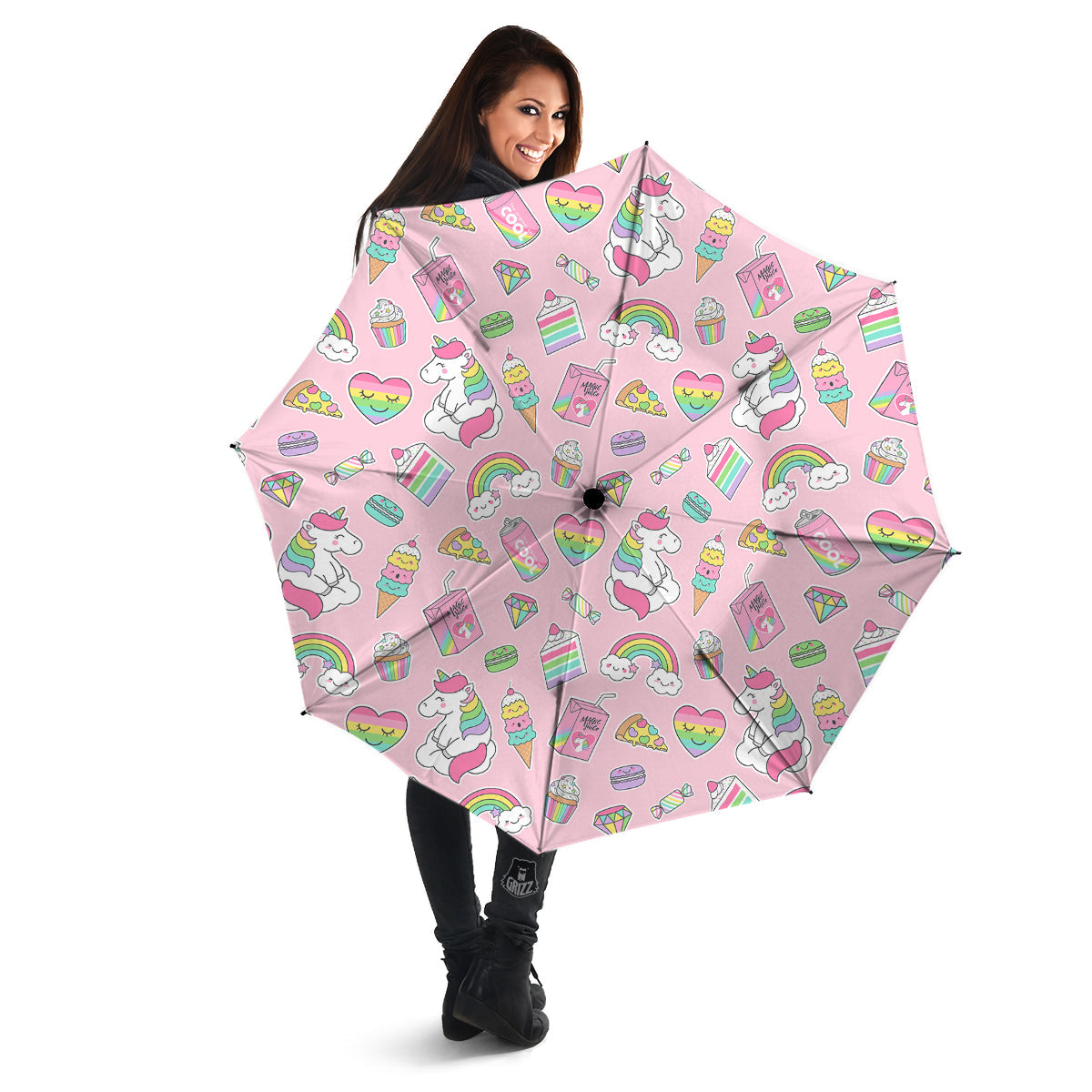 Cupcake Unicorn Print Pattern Umbrella-grizzshop