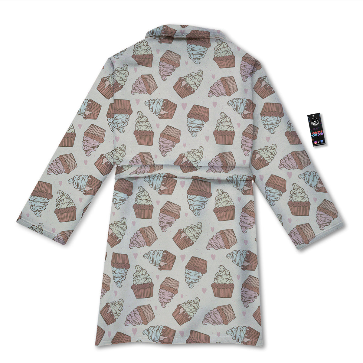 Cupcake Vintage Print Pattern Bathrobe-grizzshop