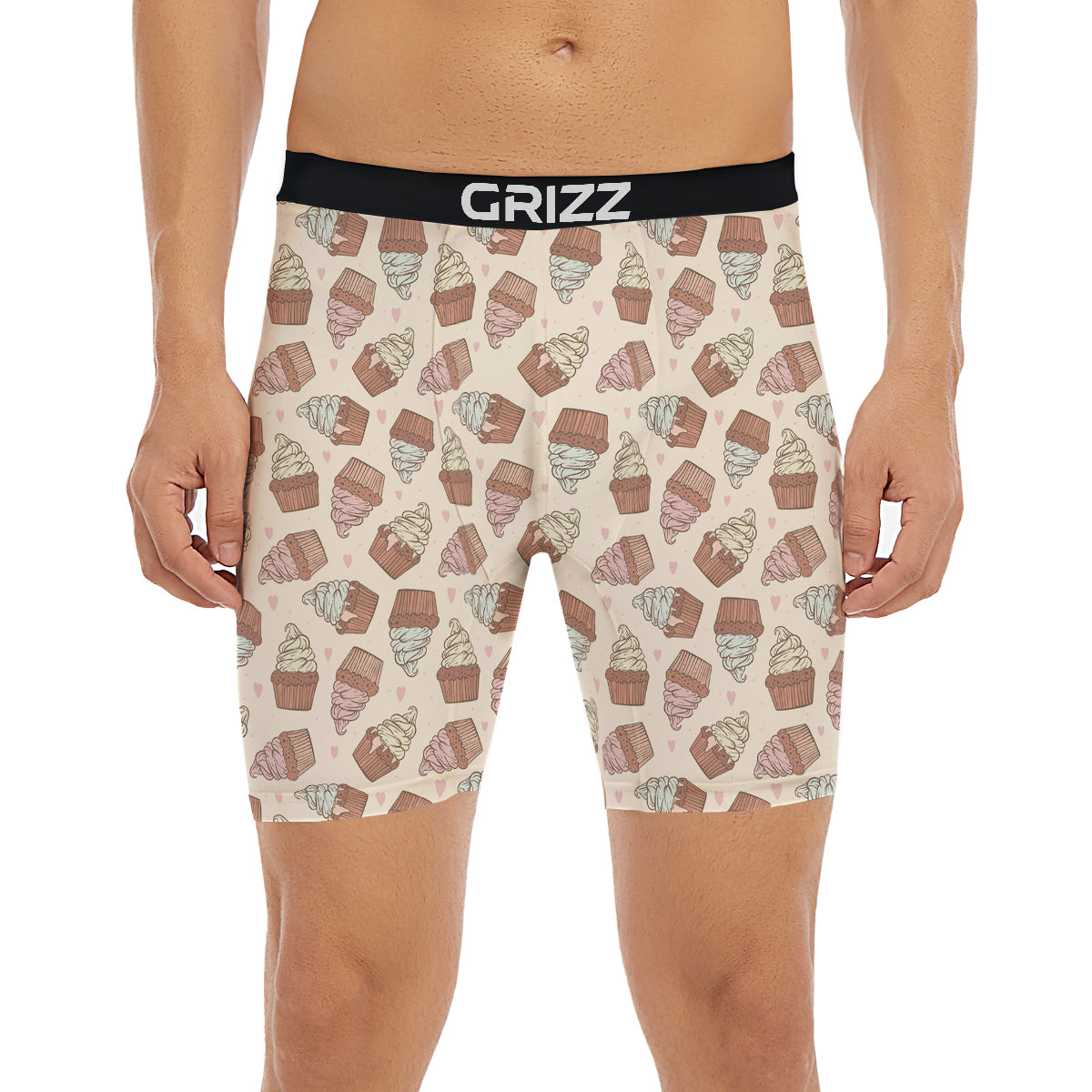 Cupcake Vintage Print Pattern Boxer Briefs-grizzshop