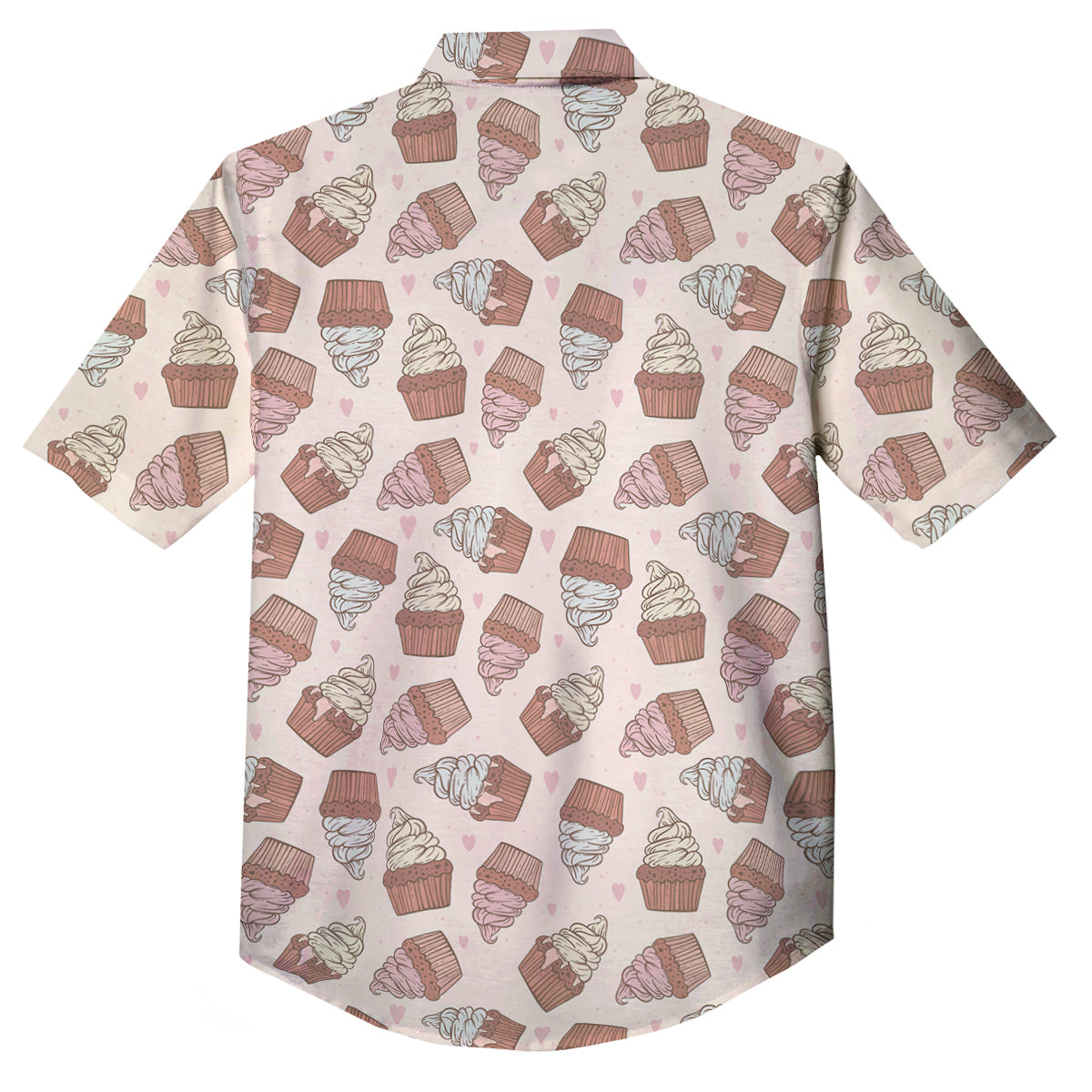 Cupcake Vintage Print Pattern Button Up Shirt-grizzshop