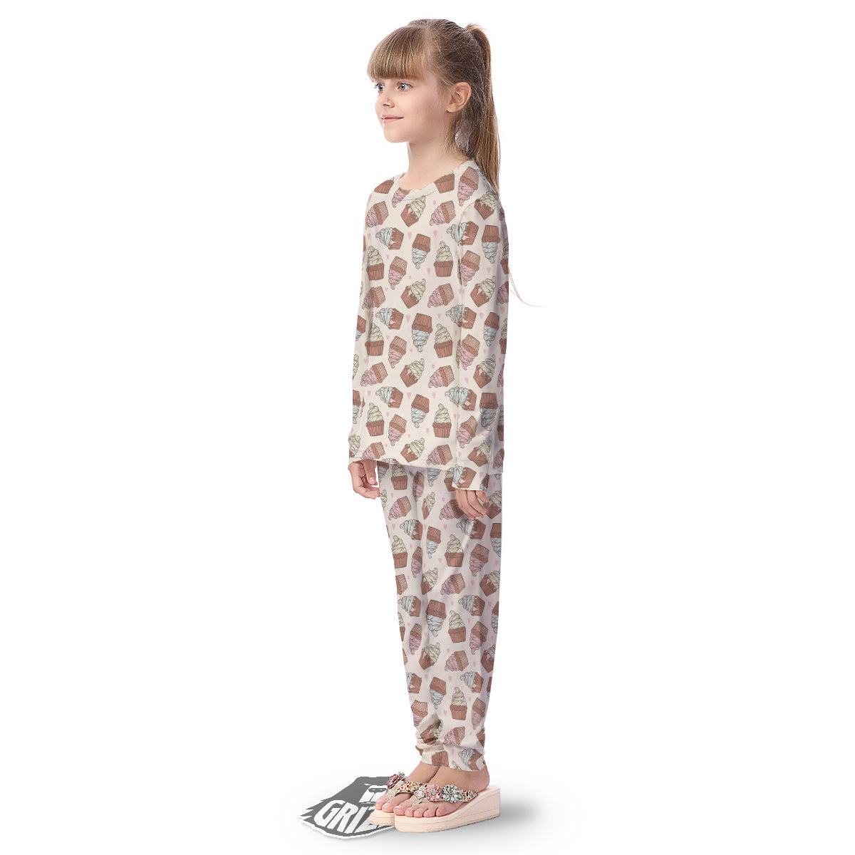 Cupcake Vintage Print Pattern Kid's Pajamas-grizzshop