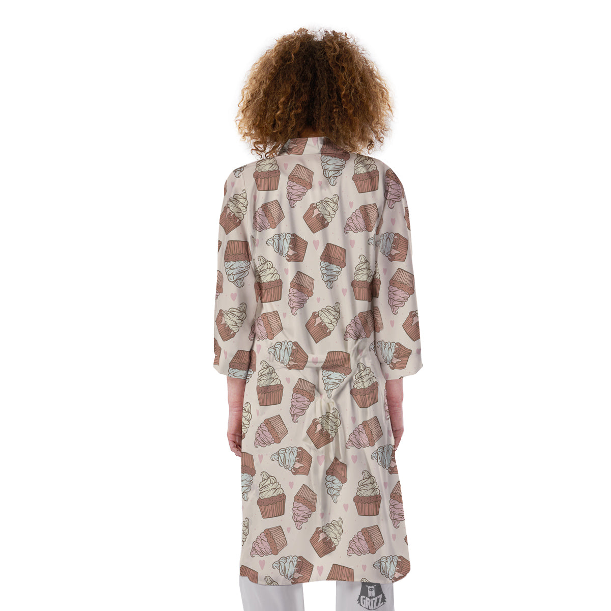 Cupcake Vintage Print Pattern Kimono-grizzshop