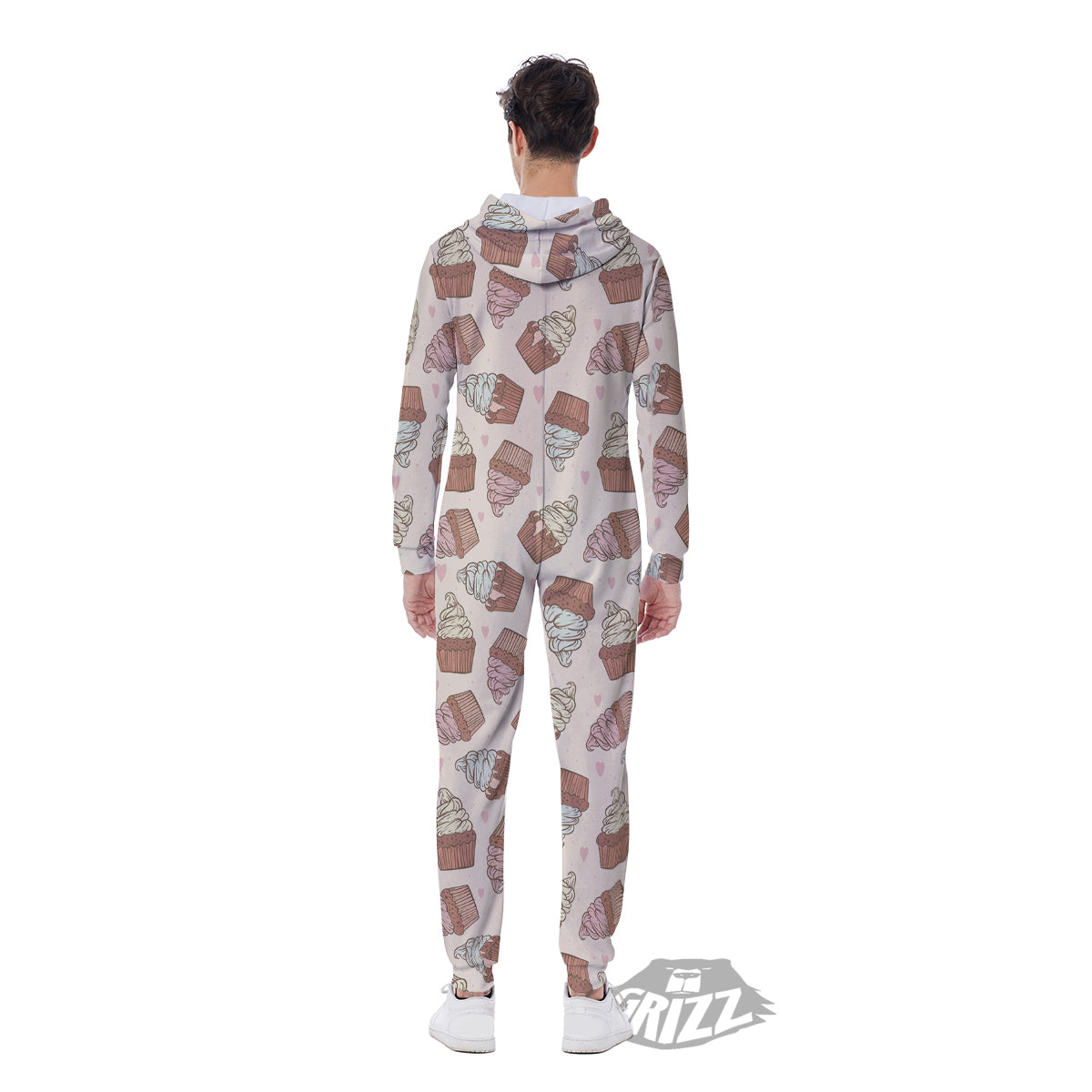 Cupcake Vintage Print Pattern Men's Jumpsuit-grizzshop