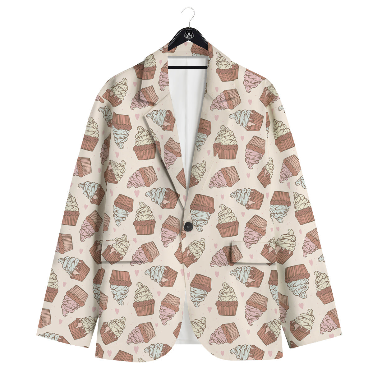 Cupcake Vintage Print Pattern Men's Sport Coat-grizzshop