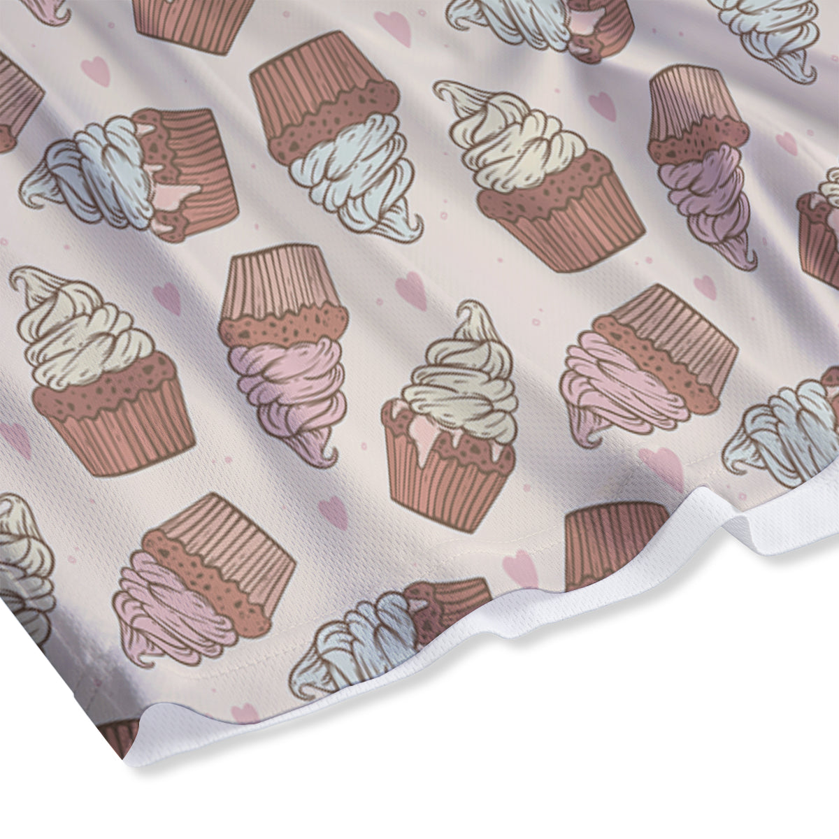 Cupcake Vintage Print Pattern Mesh Shorts