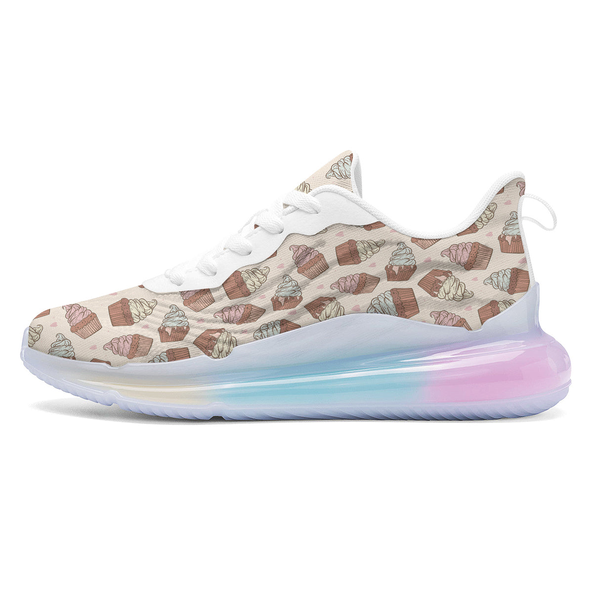 Cupcake Vintage Print Pattern Running Sneakers-grizzshop