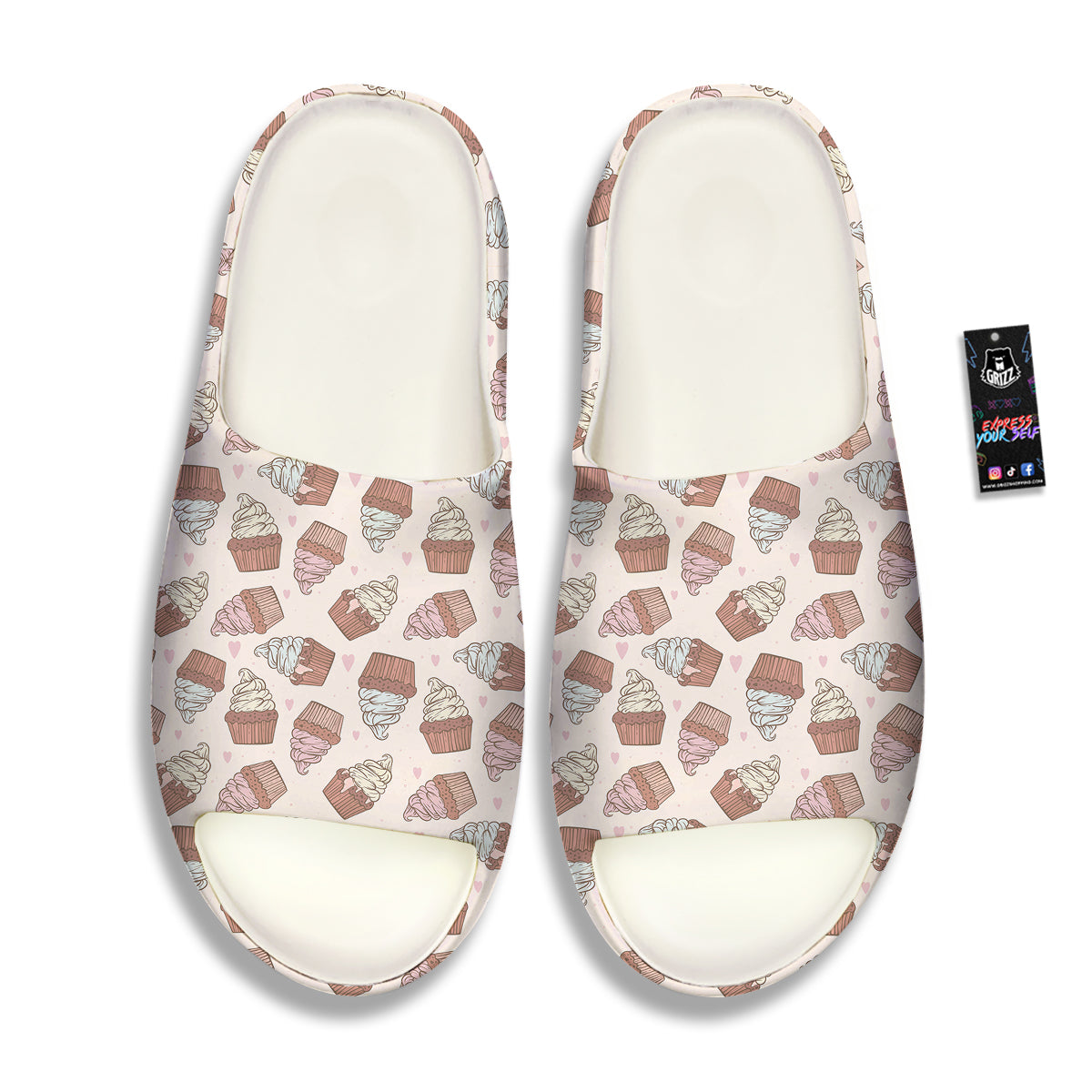 Cupcake Vintage Print Pattern Sandals-grizzshop