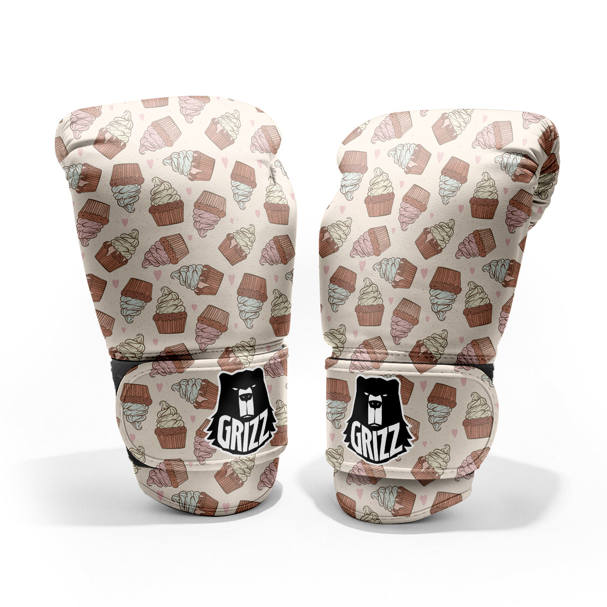 Cupcake Vintage Print Pattern Pro Boxing Glove