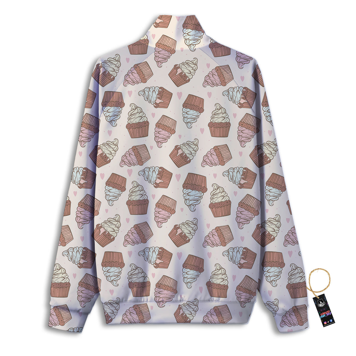 Cupcake Vintage Print Pattern Track Jacket-grizzshop