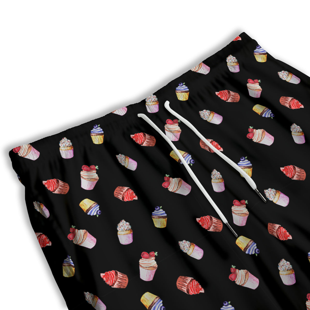 Cupcake Watercolor Print Pattern Men's Athletic Shorts