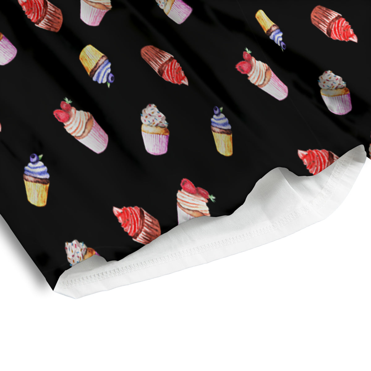 Cupcake Watercolor Print Pattern Men's Athletic Shorts