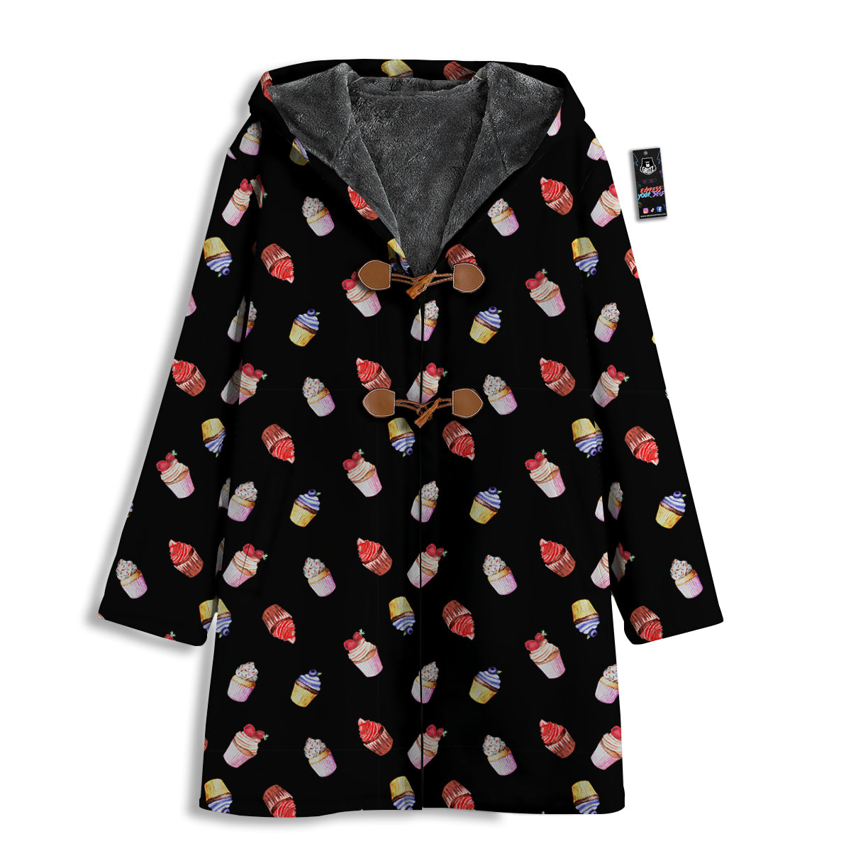 Cupcake Watercolor Print Pattern Men's Windbreaker Jacket-grizzshop