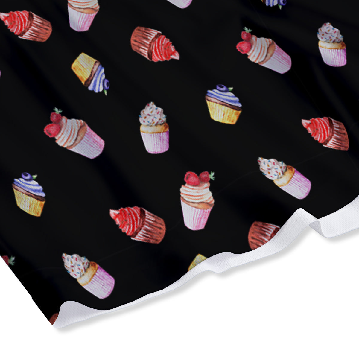 Cupcake Watercolor Print Pattern Mesh Shorts