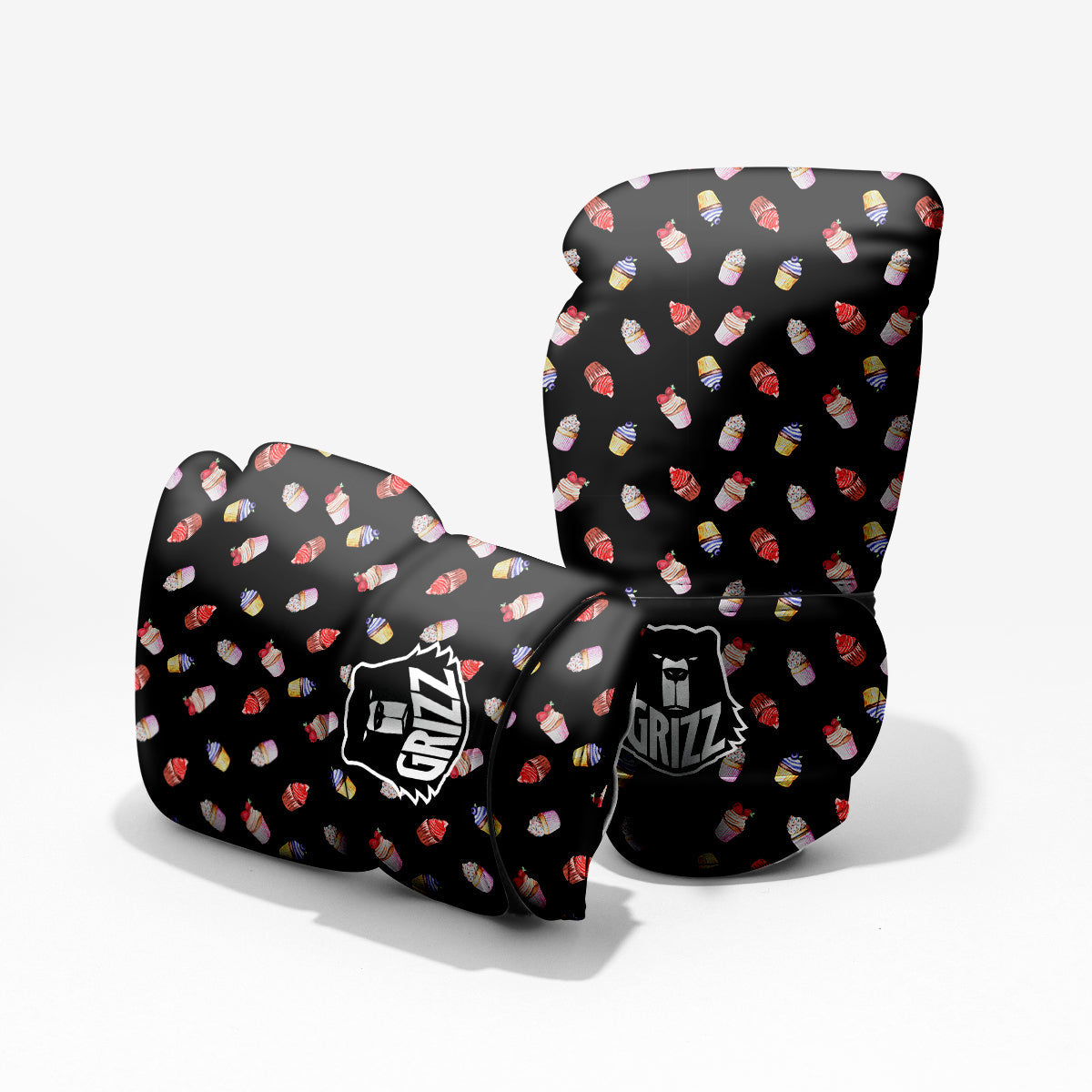 Cupcake Watercolor Print Pattern Pro Boxing Glove