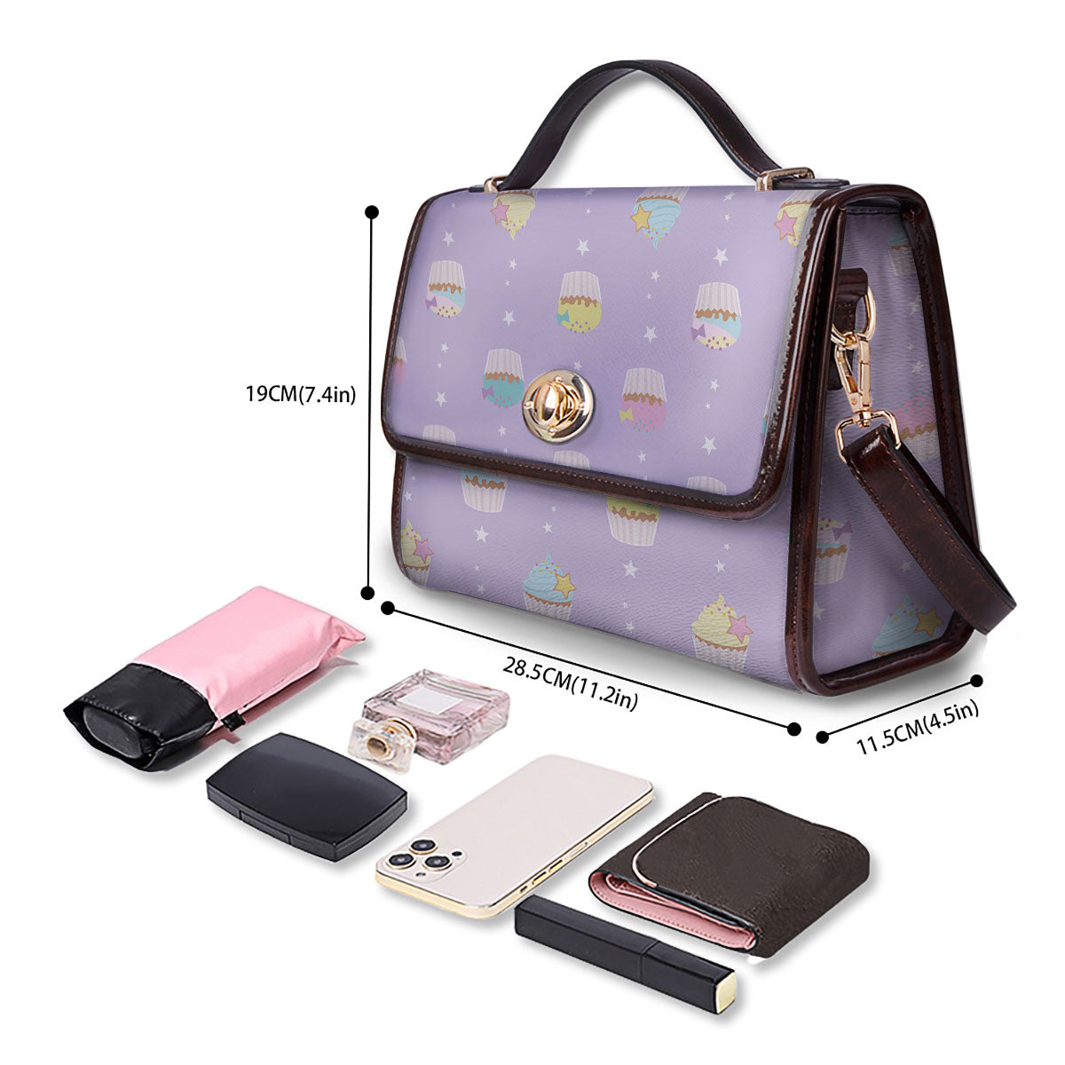 Cupcake Pastel Print Pattern Women's Satchel Bag