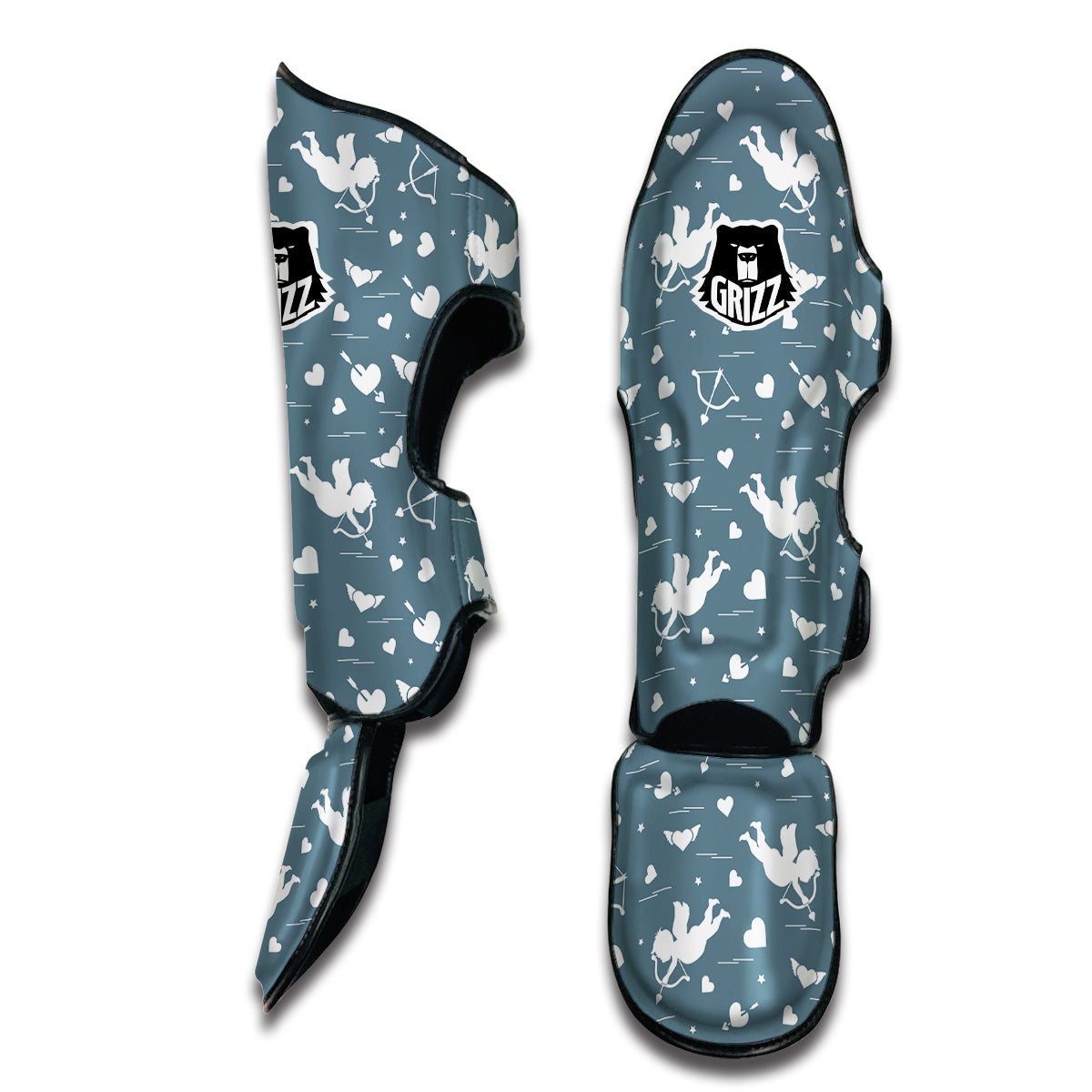 Cupid Print Pattern Muay Thai Shin Guards-grizzshop