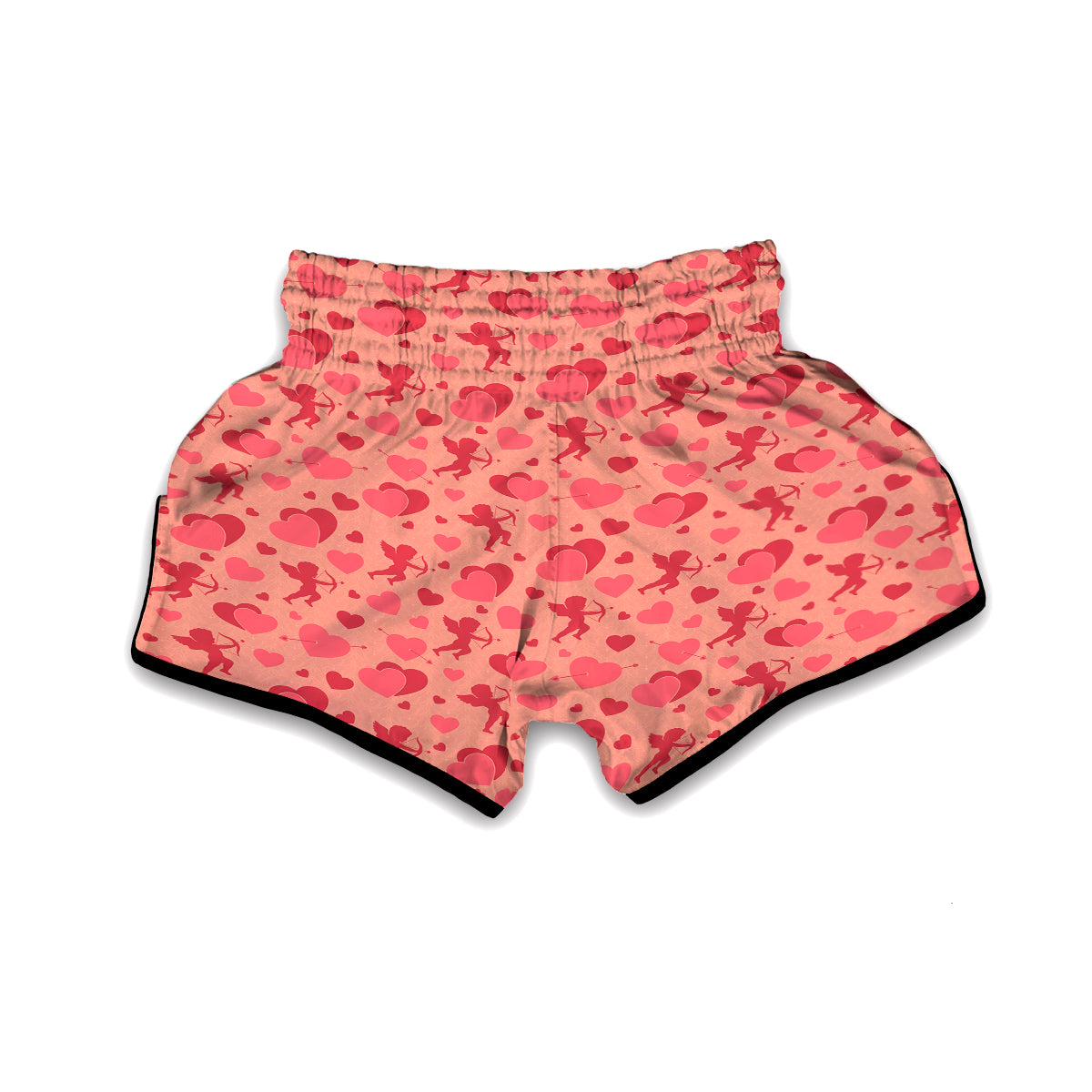 Cupid Red And Pink Print Pattern Muay Thai Boxing Shorts-grizzshop