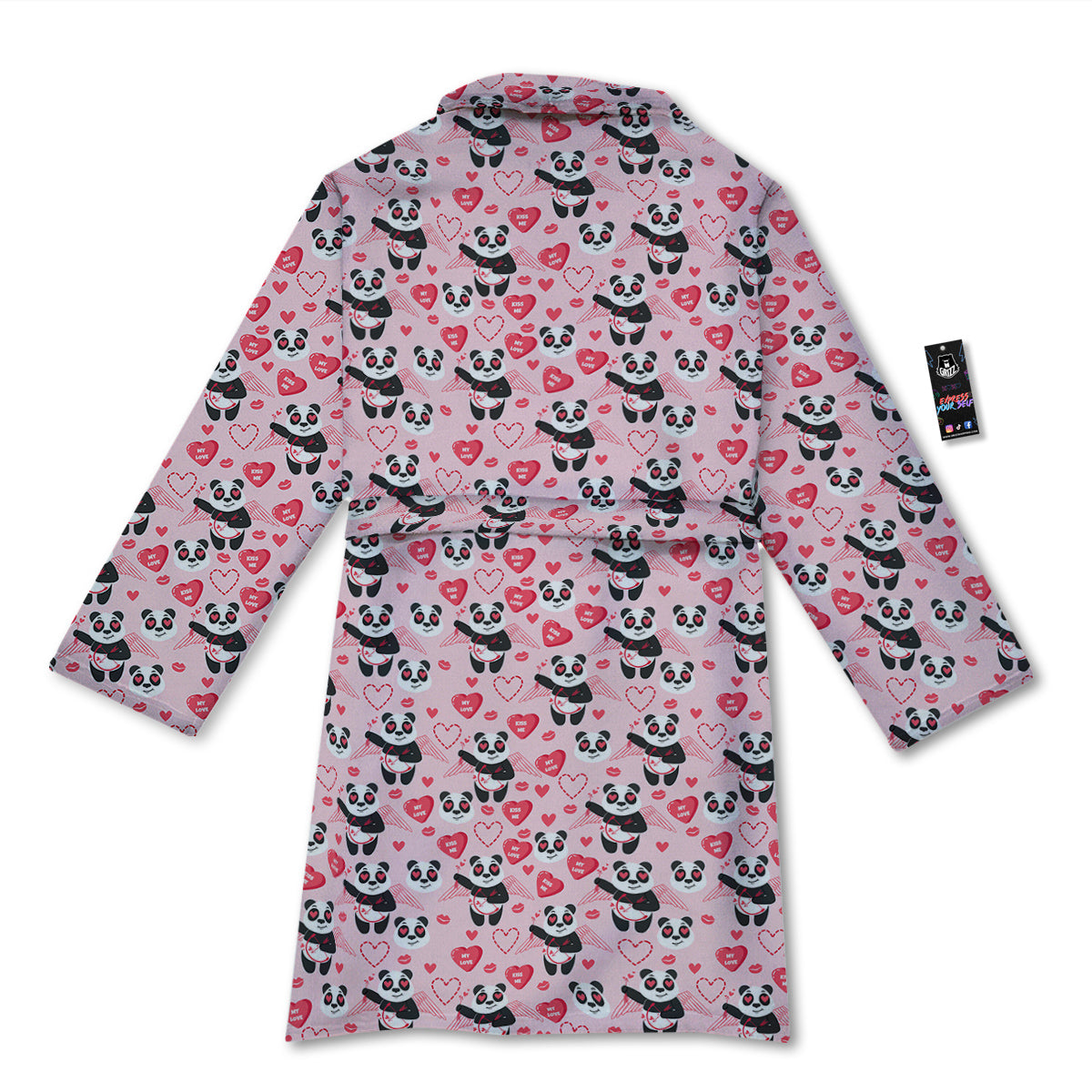 Cupid Valentine Cute Panda Print Pattern Bathrobe-grizzshop