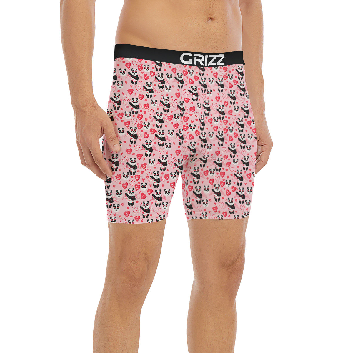 Cupid Valentine Cute Panda Print Pattern Boxer Briefs-grizzshop