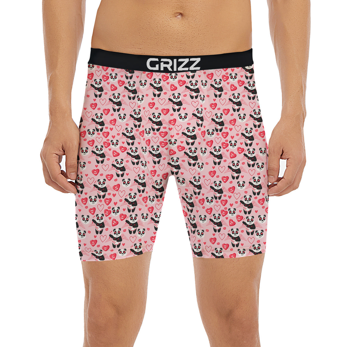 Cupid Valentine Cute Panda Print Pattern Boxer Briefs-grizzshop