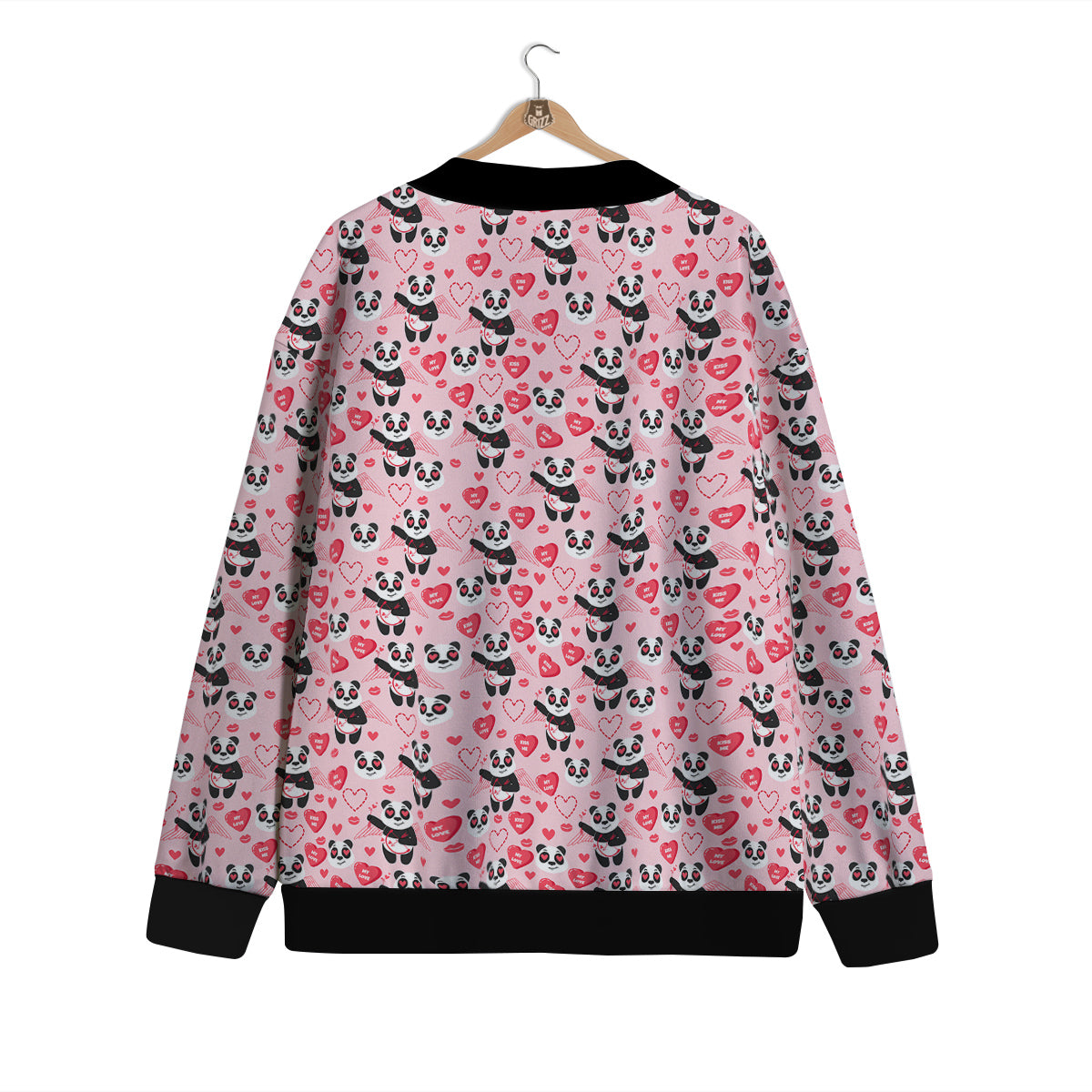 Cupid Valentine Cute Panda Print Pattern Cardigan-grizzshop