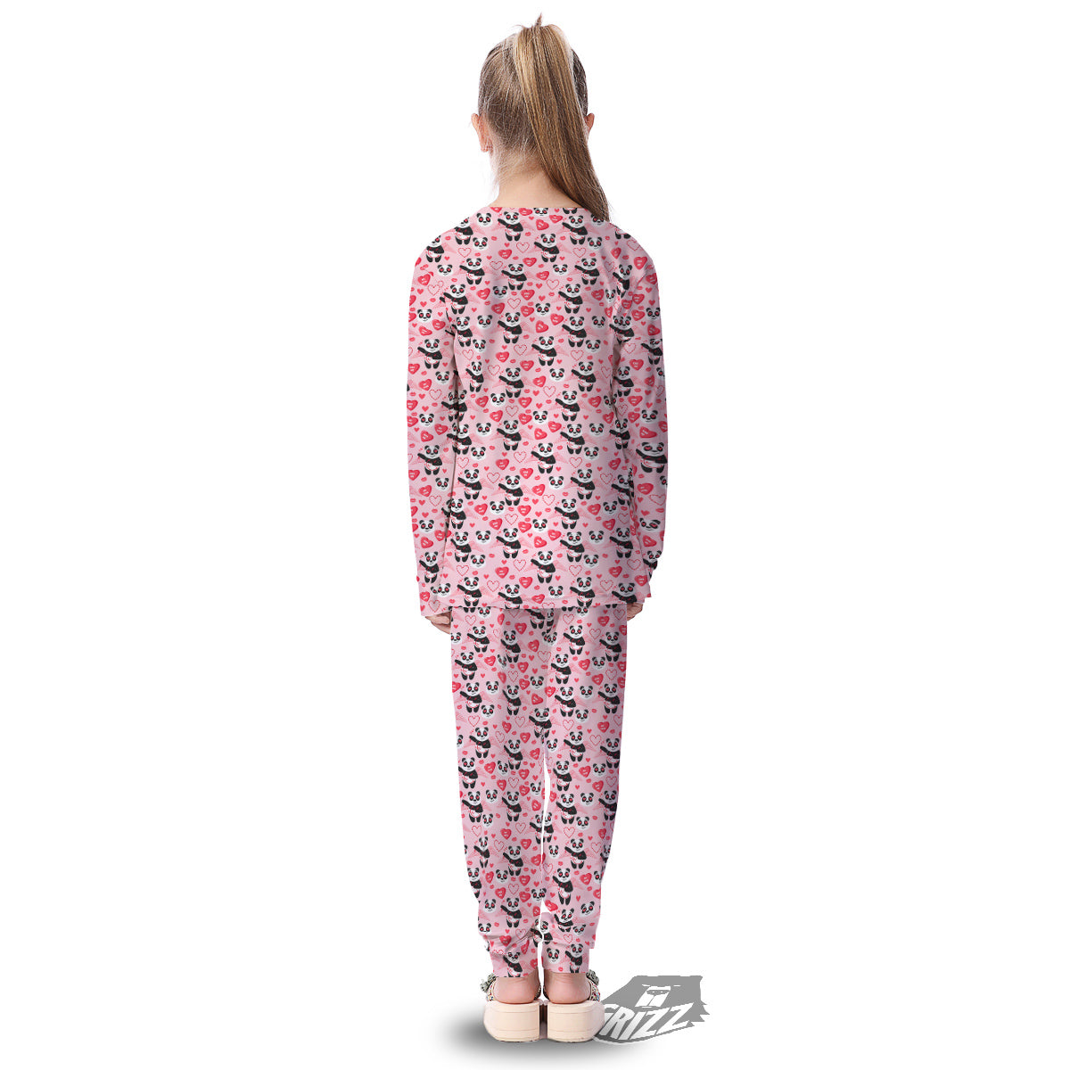 Cupid Valentine Cute Panda Print Pattern Kid's Pajamas-grizzshop