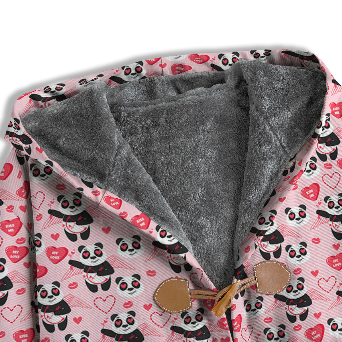 Cupid Valentine Cute Panda Print Pattern Men's Windbreaker Jacket-grizzshop