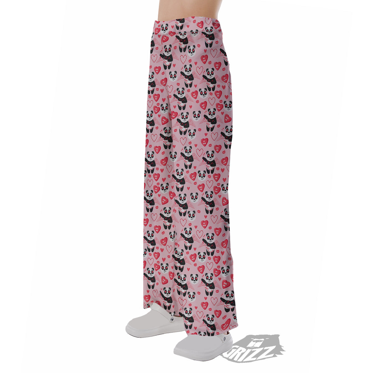 Cupid Valentine Cute Panda Print Pattern Pajama Pants-grizzshop