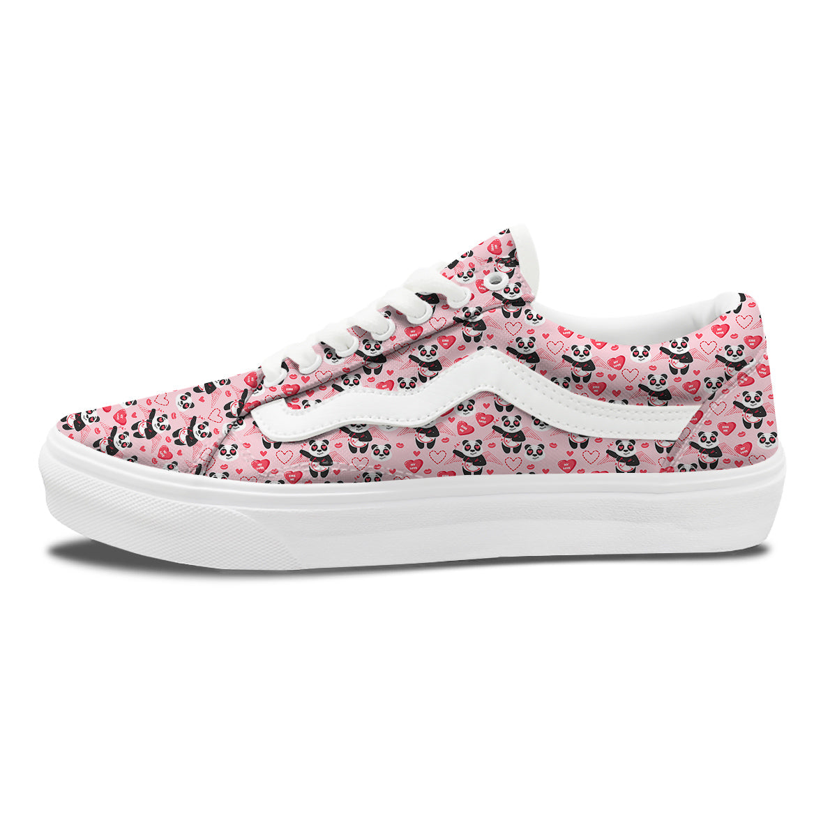 Cupid Valentine Cute Panda Print Pattern Skate Shoes-grizzshop