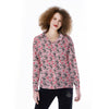 Cupid Valentine Cute Panda Print Pattern Women's Long Sleeve Shirts-grizzshop