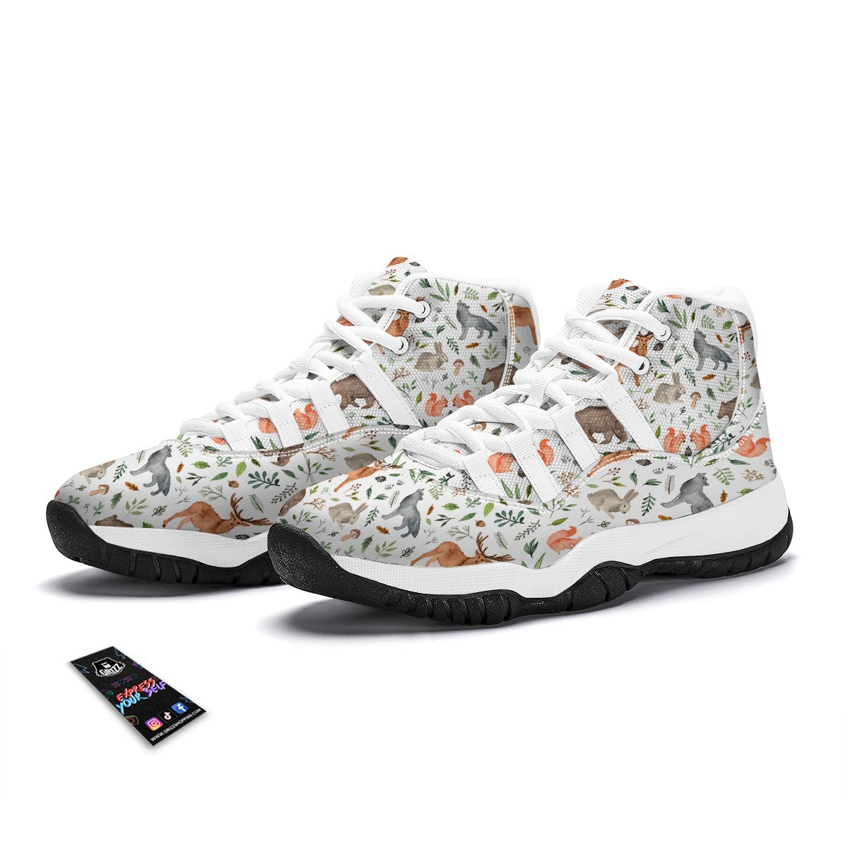 Cute Animal White Bball Shoes-grizzshop