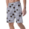 Cute Astronaut Cat Print Men's Shorts-grizzshop