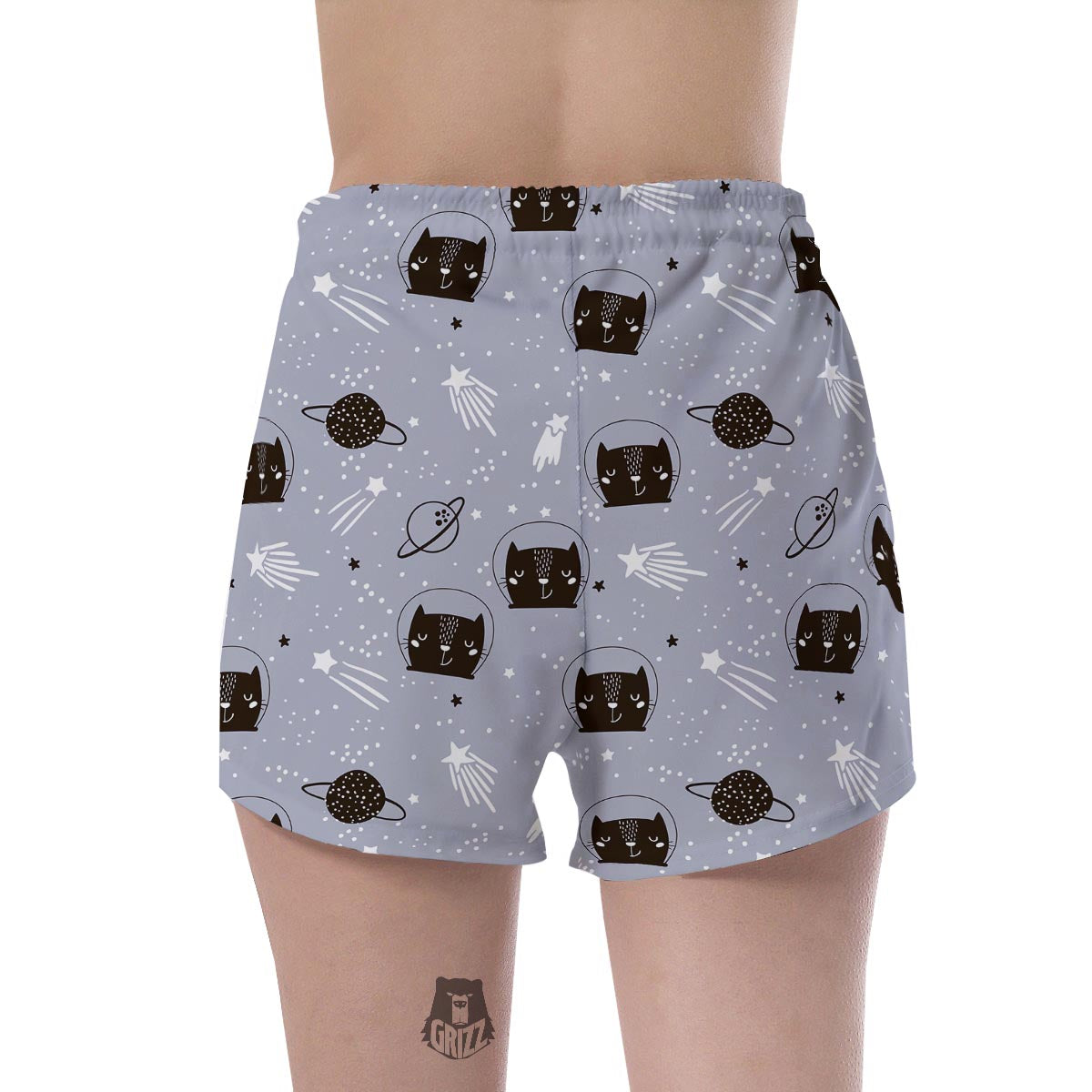 Cute Astronaut Cat Print Women's Shorts-grizzshop
