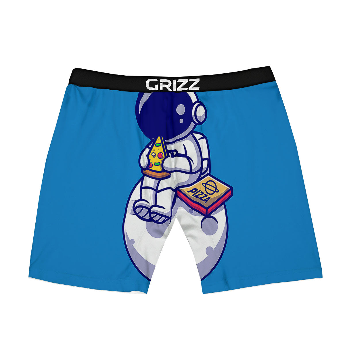 Cute Astronaut Eating Pizza Print Boxer Briefs-grizzshop
