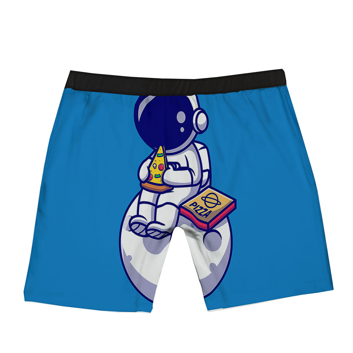 Cute Astronaut Eating Pizza Print Boxer Briefs-grizzshop
