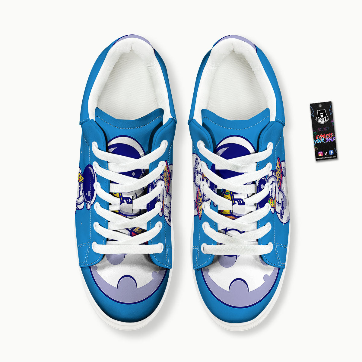 Cute Astronaut Eating Pizza Print Platform Shoes-grizzshop