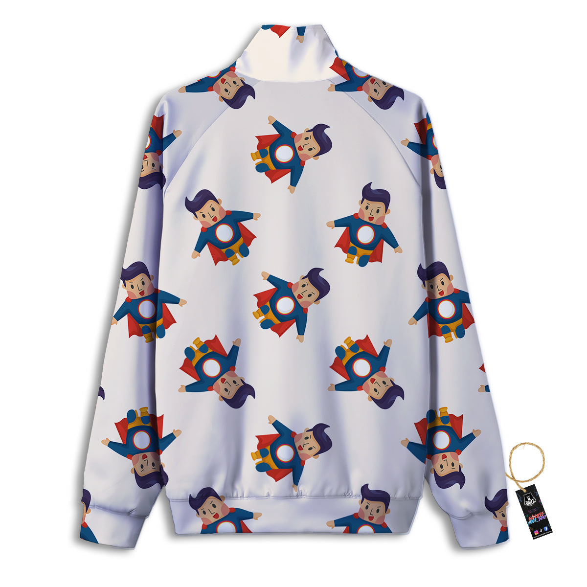 Cute Baby Hero Print Pattern Track Jacket-grizzshop